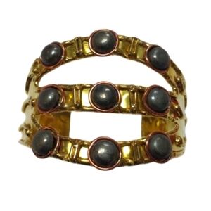 St Xavier Diane Pyrite Cuff Bracelet NWT